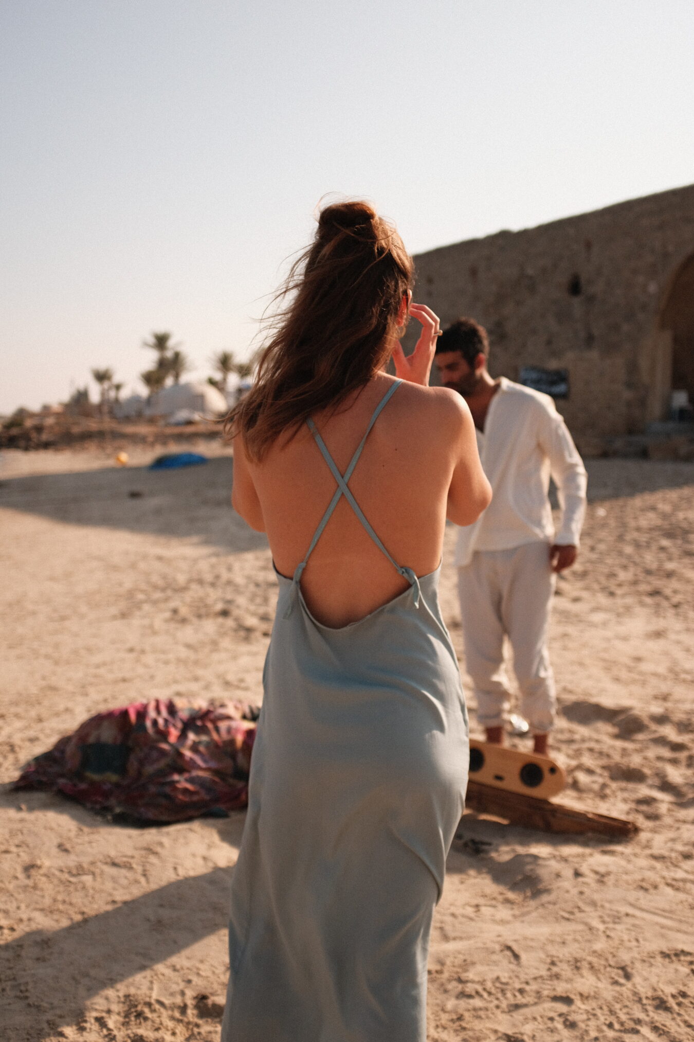 Crossback Dress In Ocean - Image 4