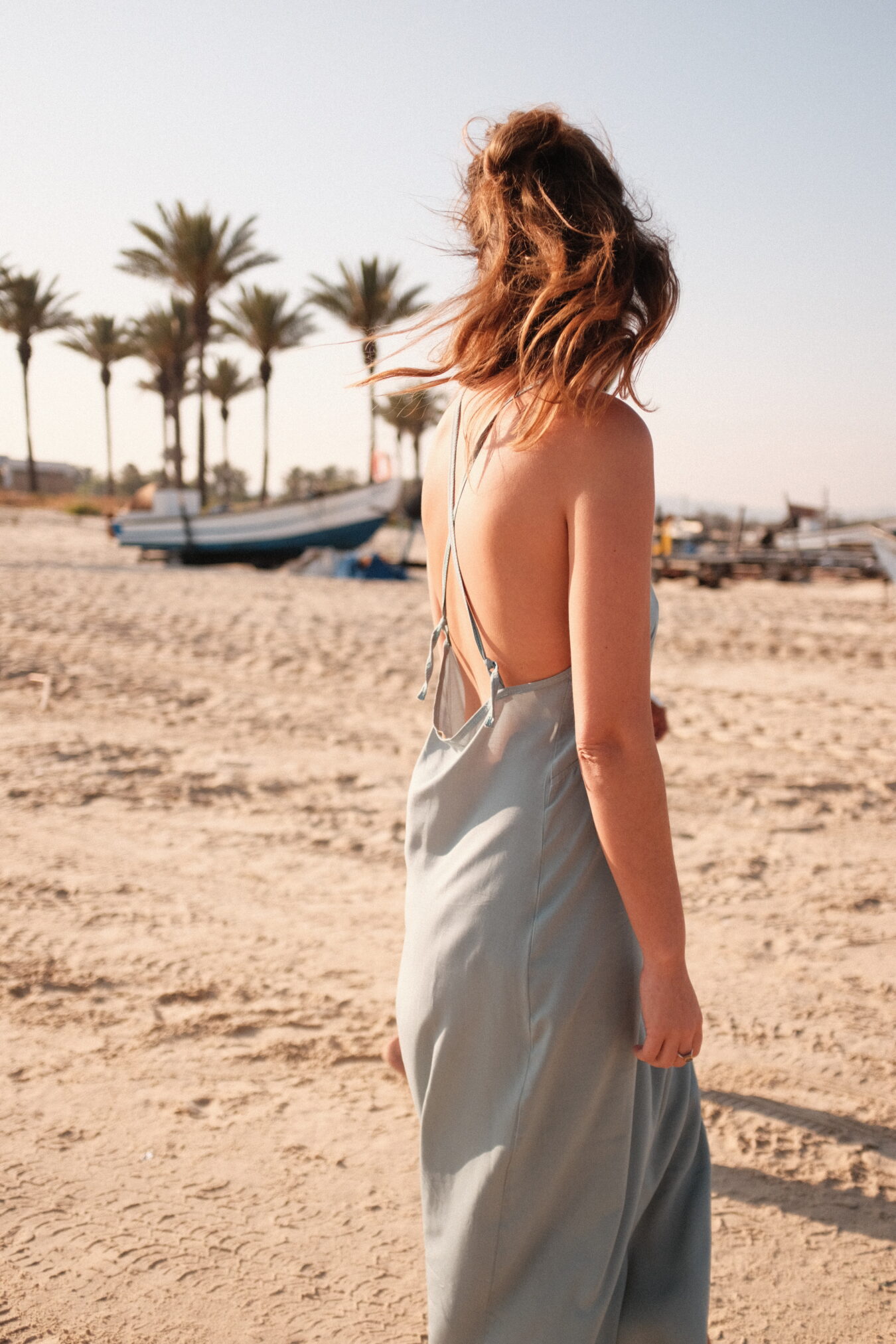 Crossback Dress In Ocean - Image 3