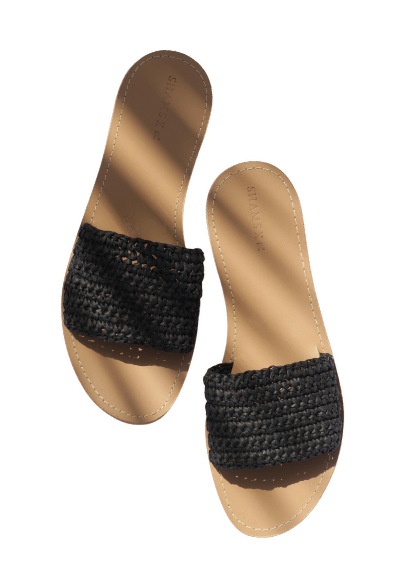 Raffia slides in black