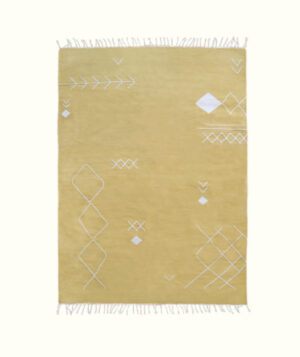 Yellow scattered stitch rug