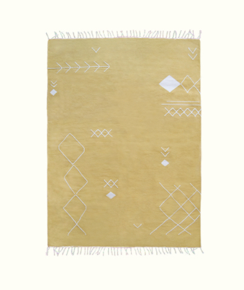Yellow scattered stitch rug