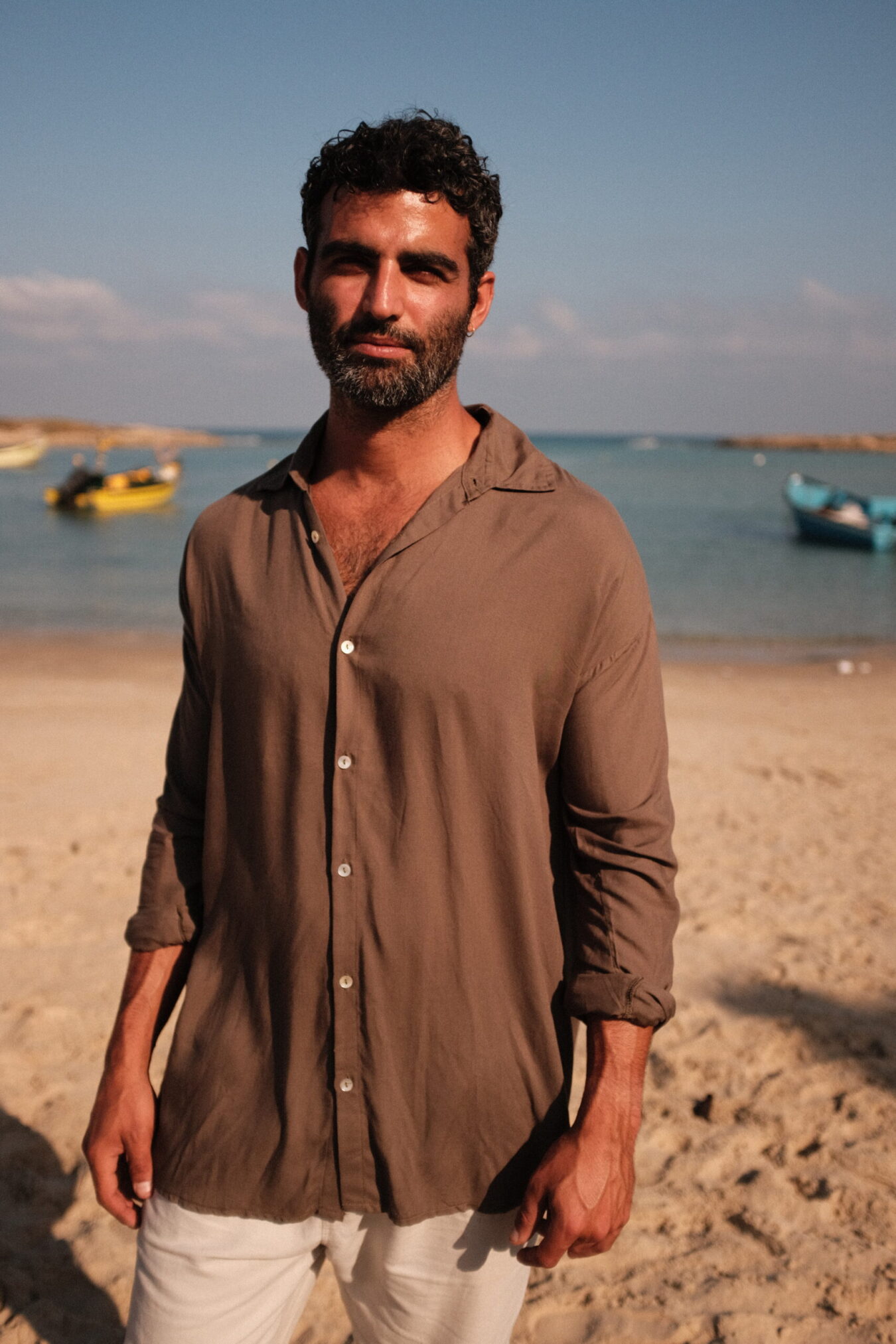 Buttoned Shirt In Khaki - Image 2