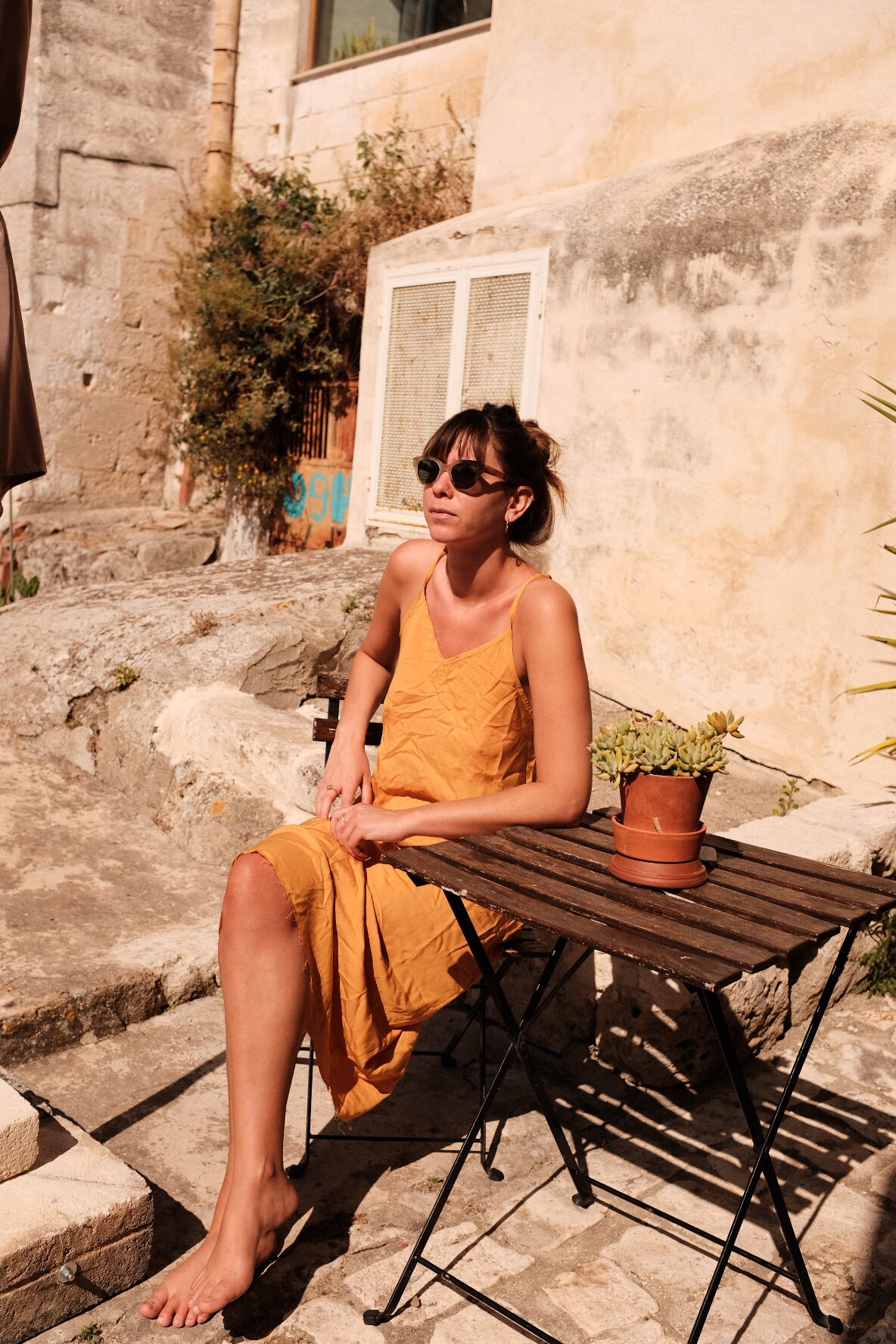 Crossback Dress In Mustard