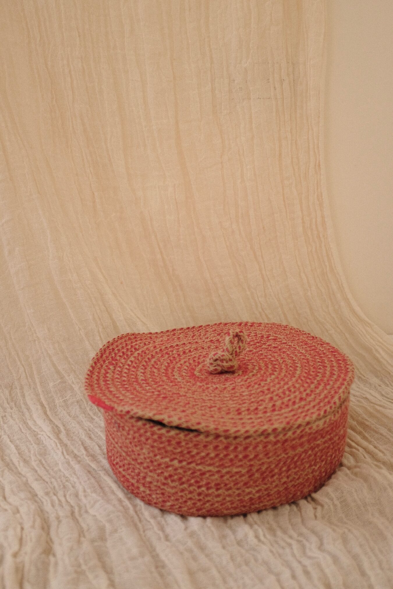 Woven Basket with Lid