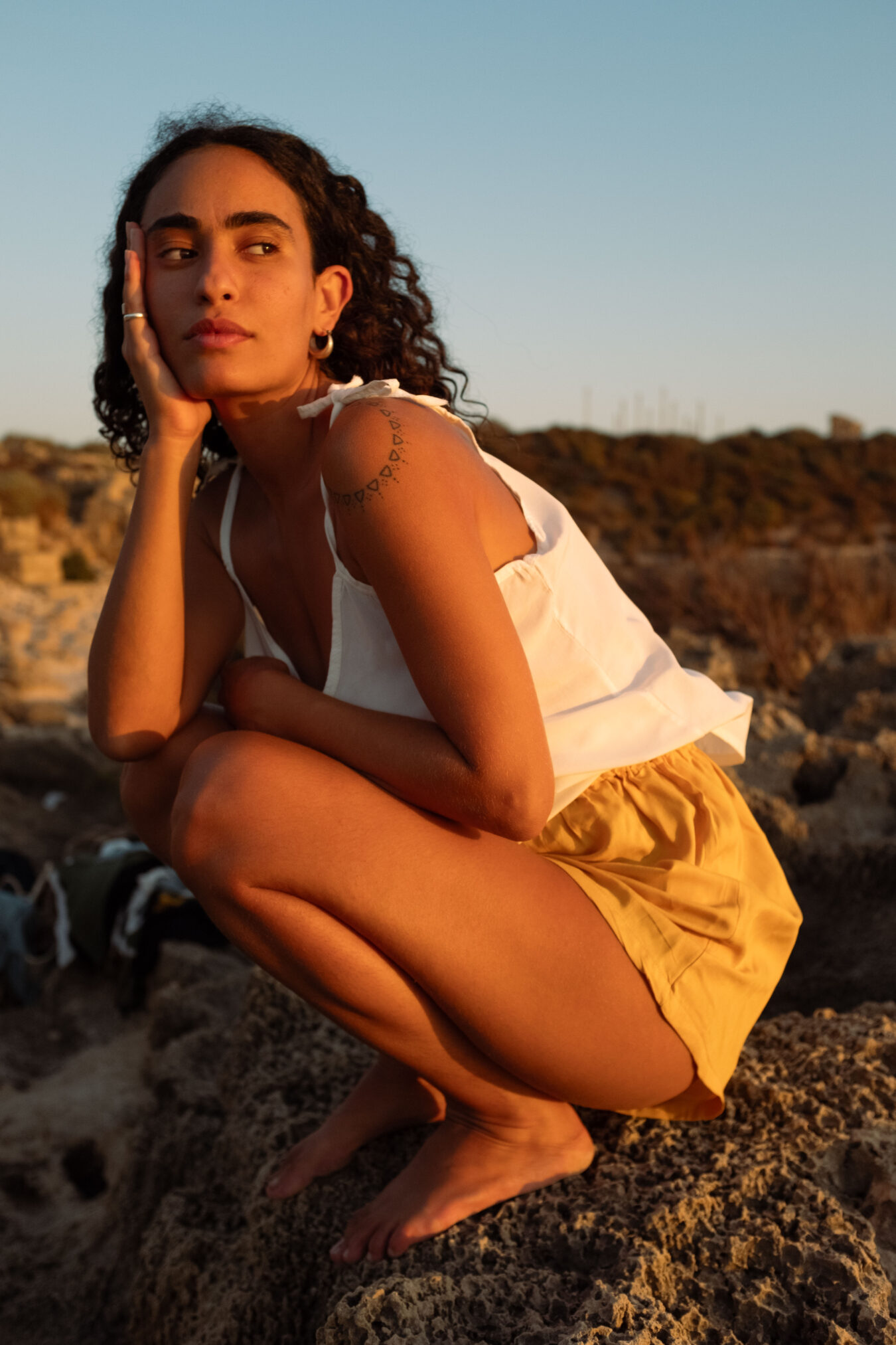 Tie Top In White