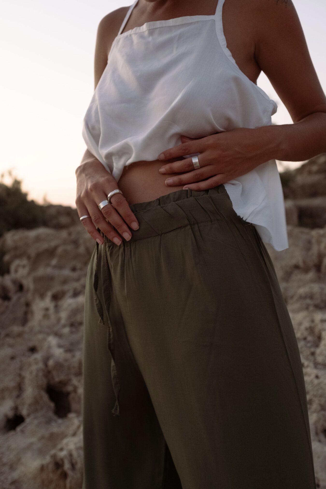 Flare pants In Olive - Image 3
