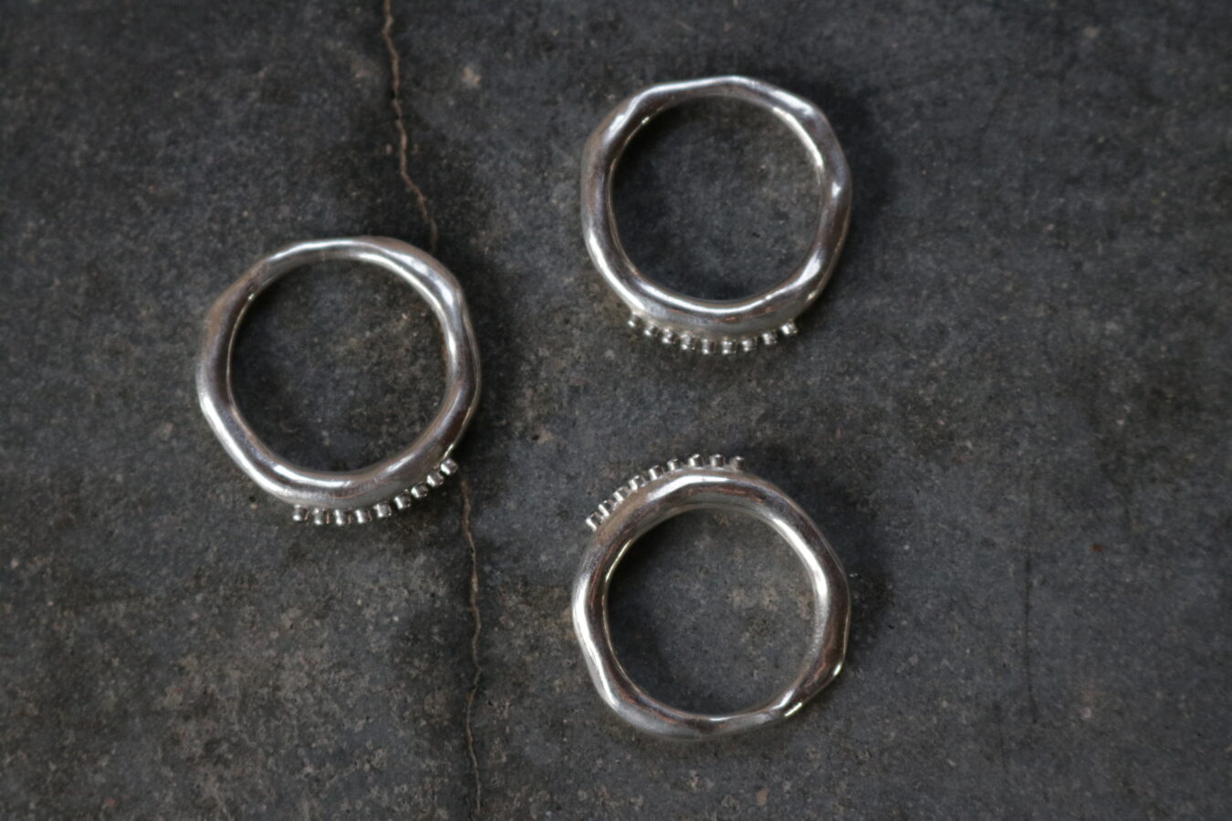 Silver diamond raw ring - Image 2