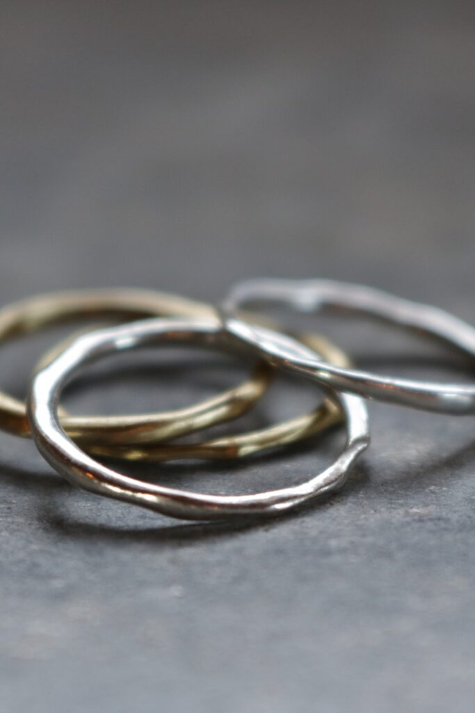 Raw silver thin ring no.1