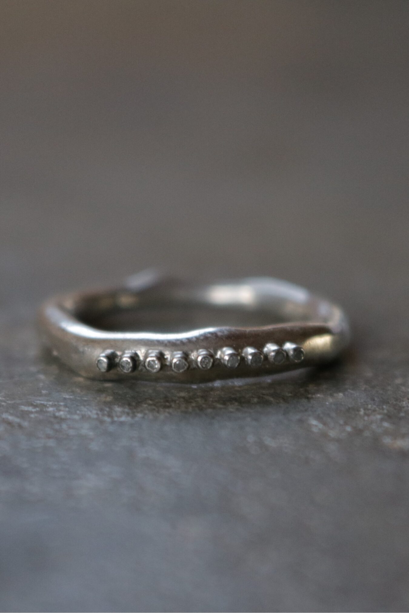 Silver diamond raw ring - Image 4