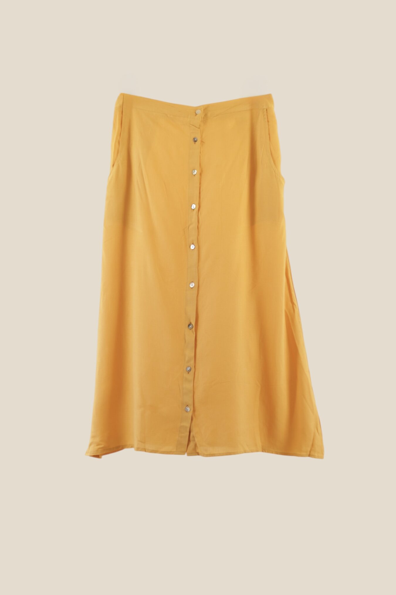 Buttoned Skirt In Mustard - Image 4