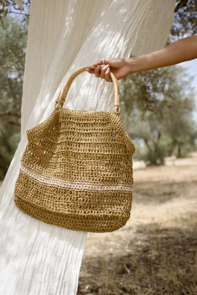 Bamboo raffia bag