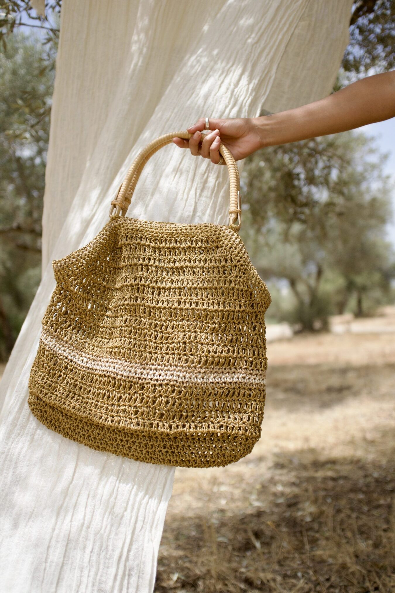 Bamboo raffia bag
