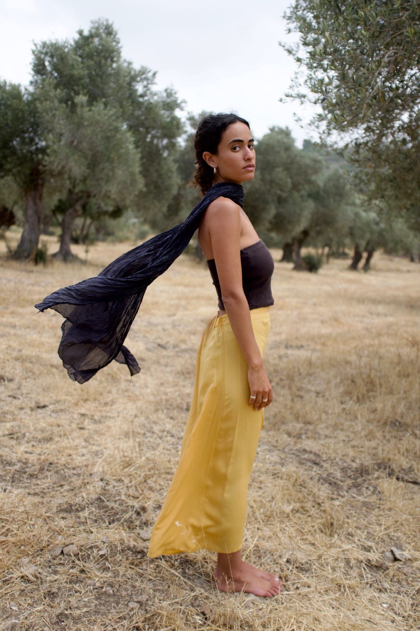 Buttoned Skirt In Mustard