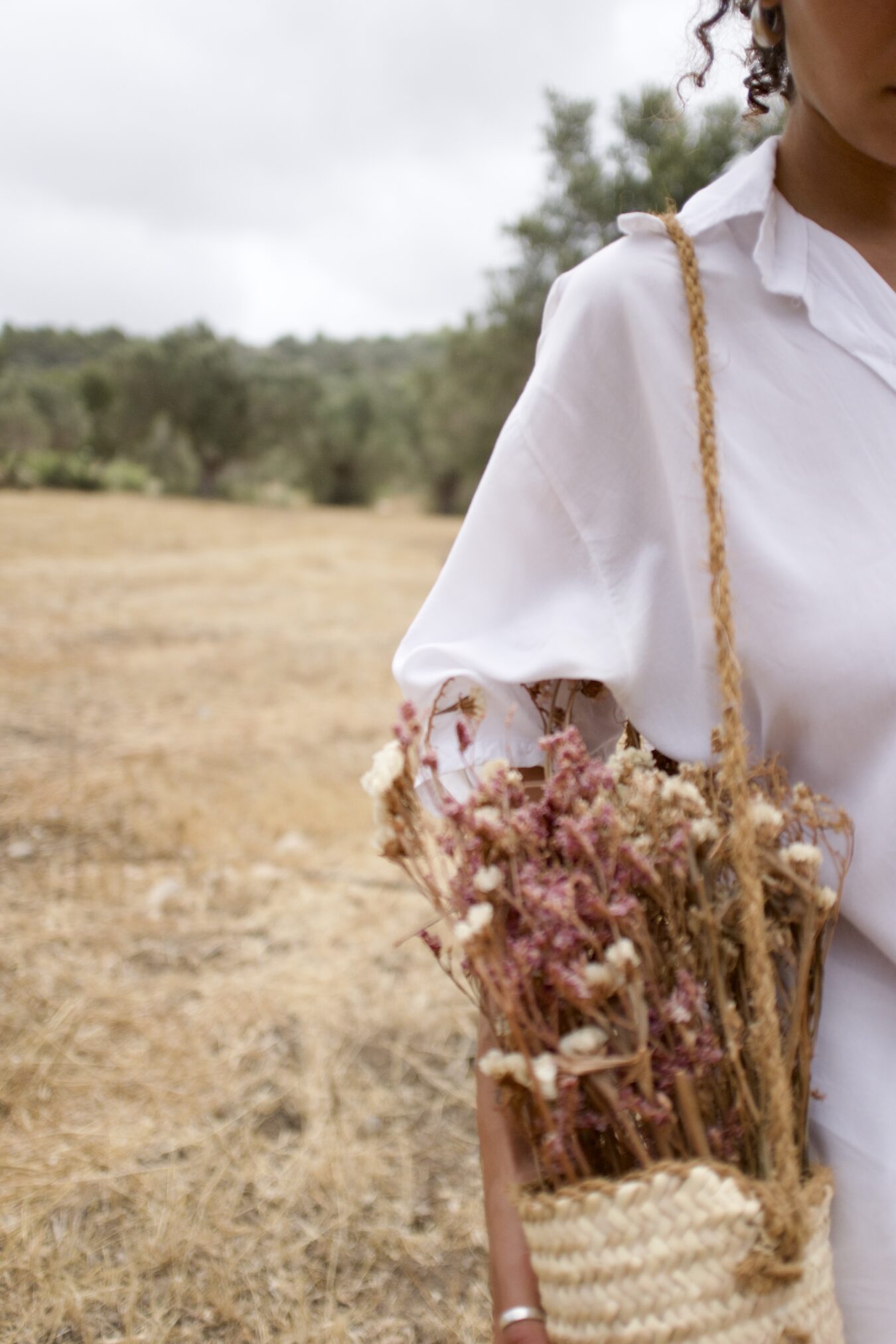 Unisex Buttoned Tee In White - Image 2