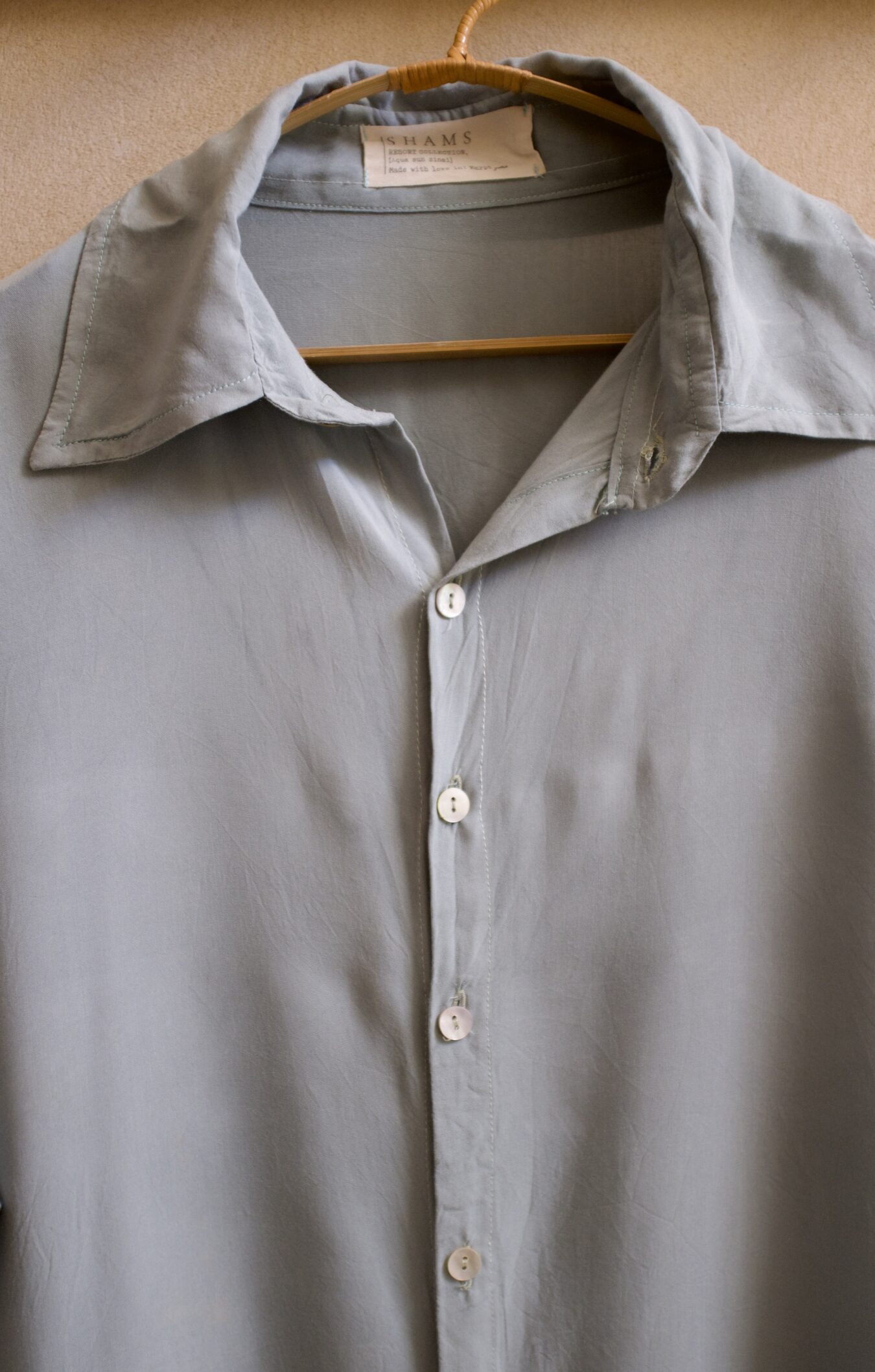 Unisex Buttoned Tee In Ocean - Image 5