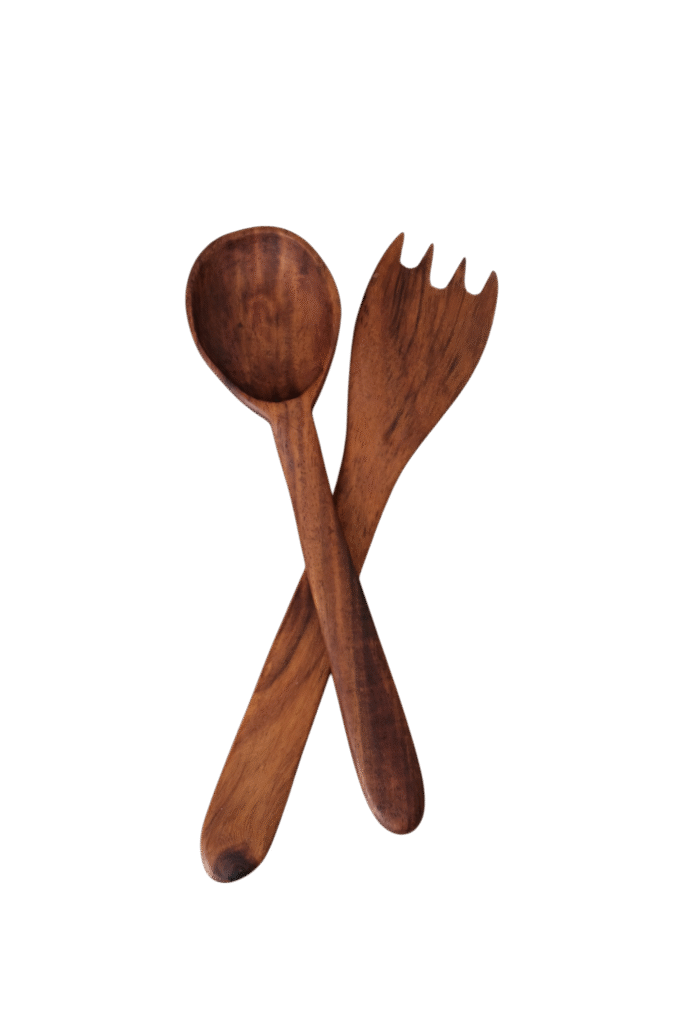 Small wooden serving set
