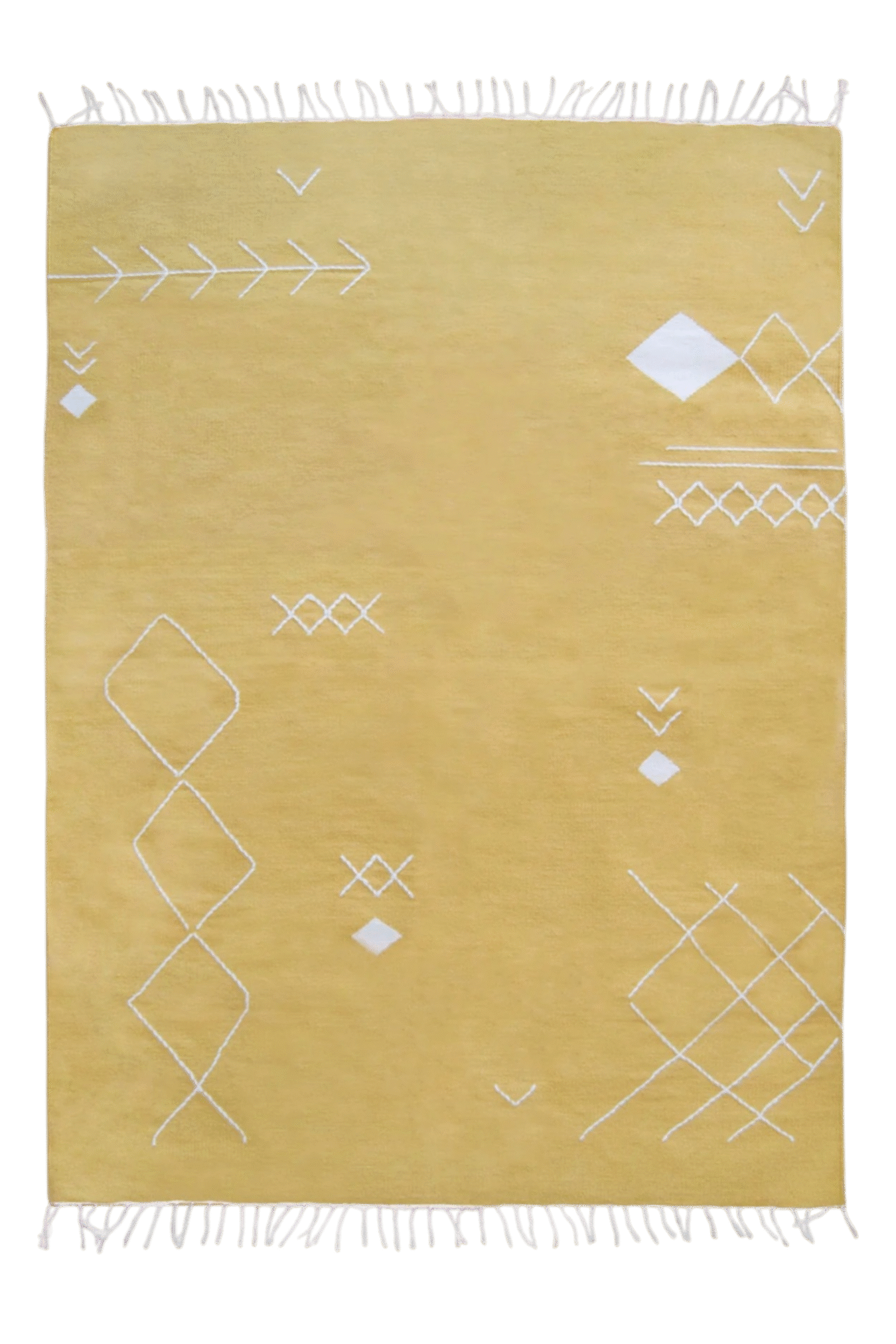Yellow scattered stitch rug