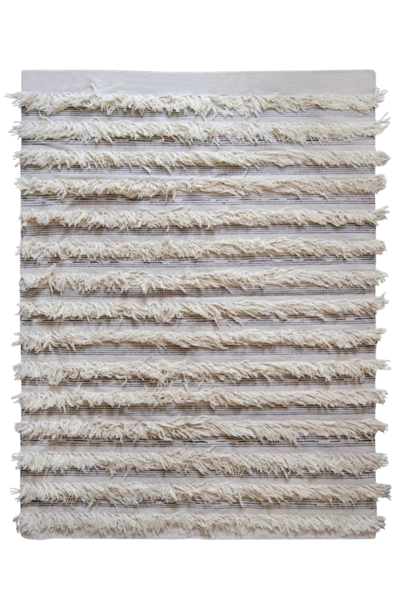 White fringe rug