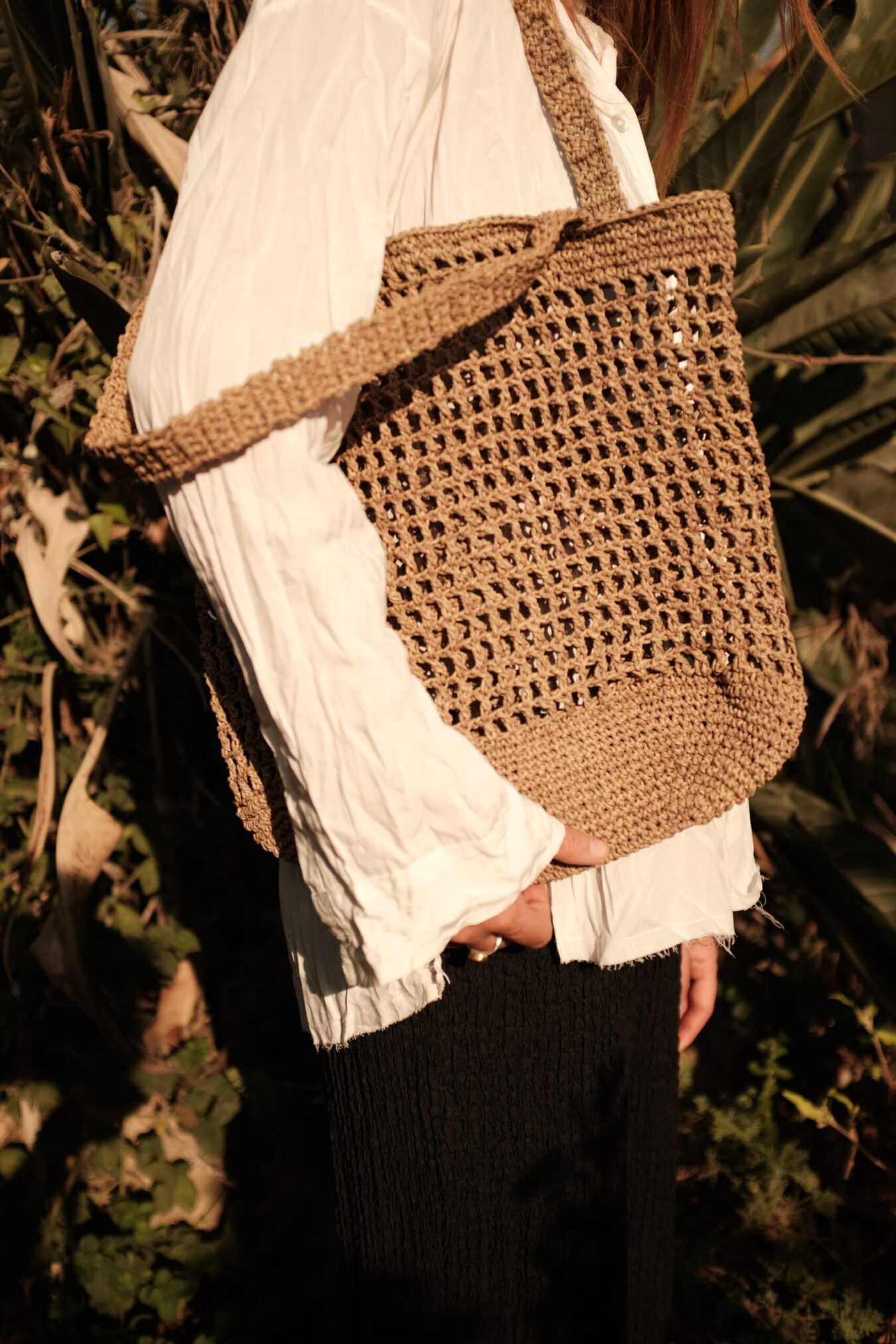 Raffia bag - brown