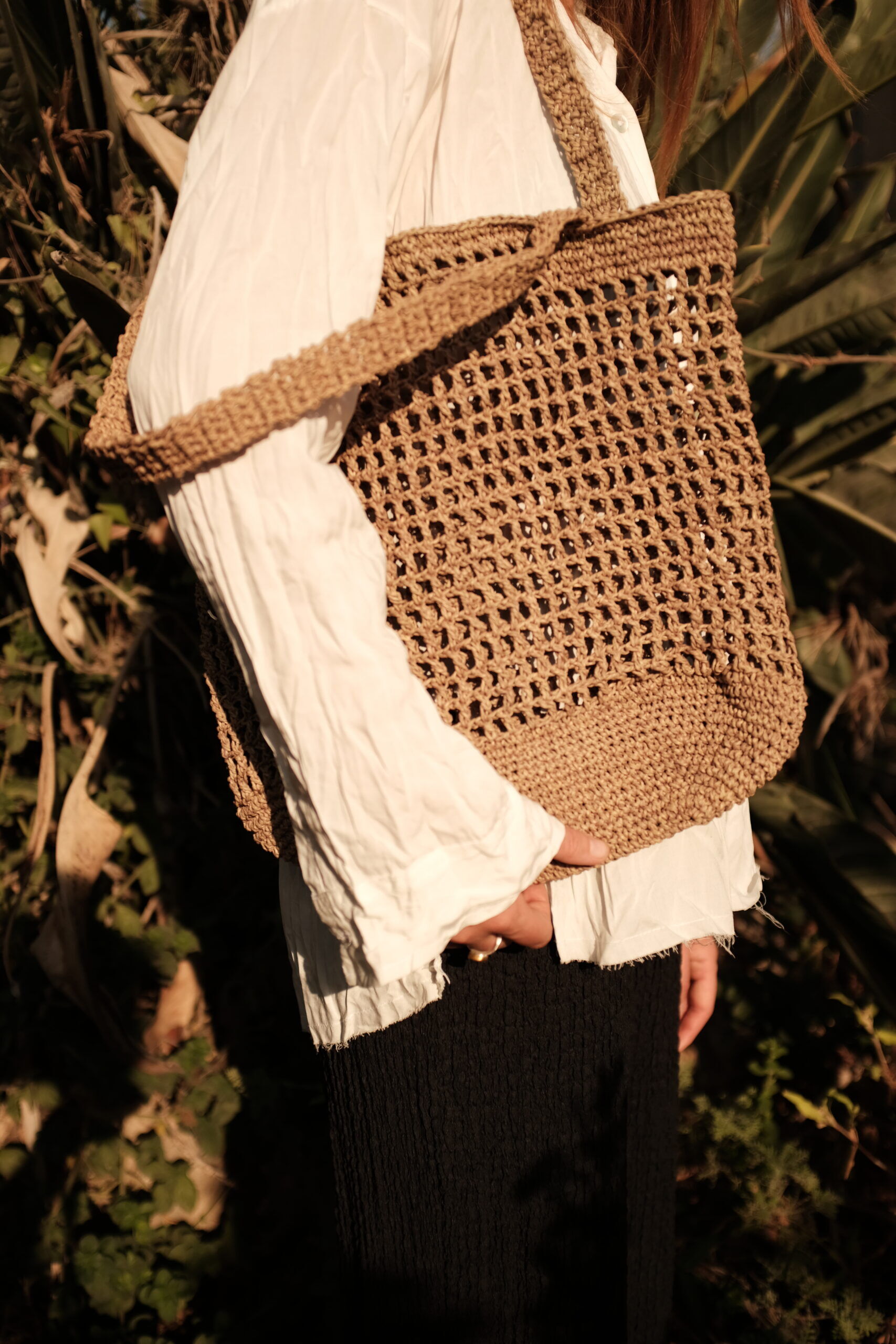 Raffia bag - brown