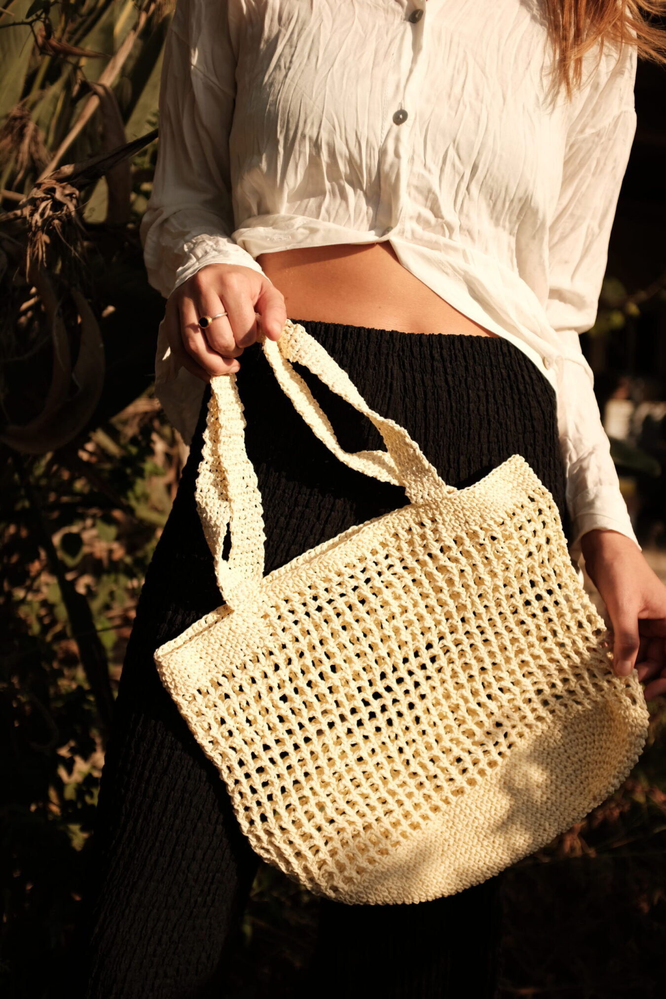 Raffia bag - cream