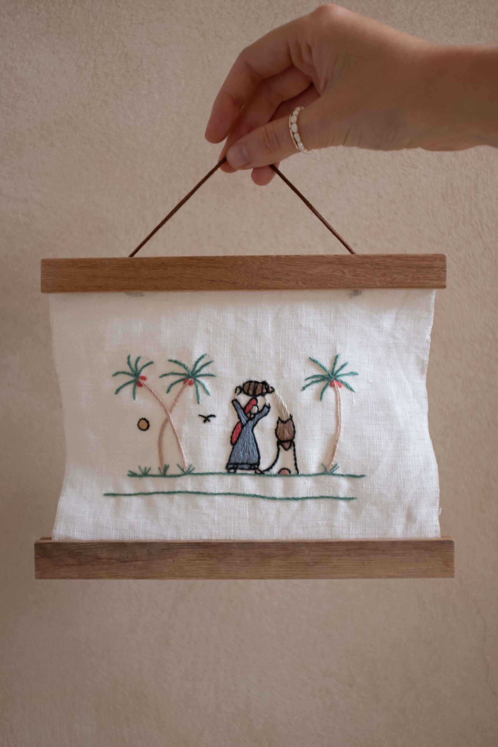 Embroidered wall art - Field Threads